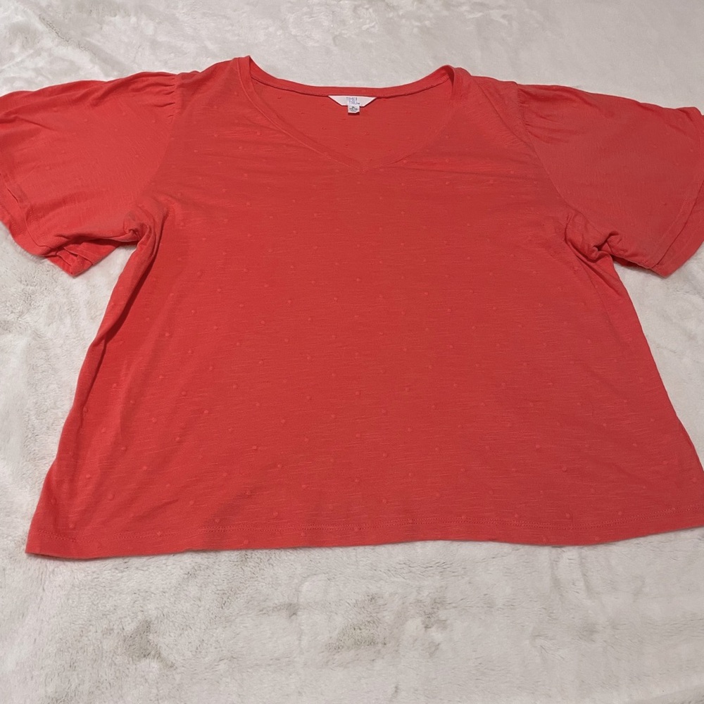 Orange V-Neck Top - Picture 3 of 4